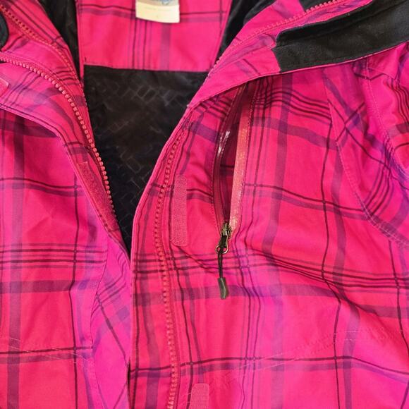 Columbia Omni-Tech Interchange Jacket Pink Plaid Waterproof Breathable Ski Snow - Picture 8 of 16
